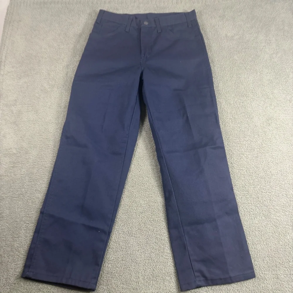 Dickies Mens Regular Fit Navy Blue Work Pants C798DN Straight Leg Twill 32 UL